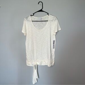 Olivia Sky Cream Tie-Front Tee